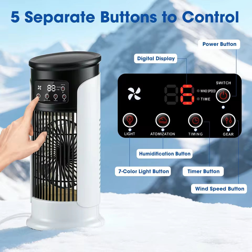 Portable Air Cooler Fan Personal Air Conditioner with Water Tank