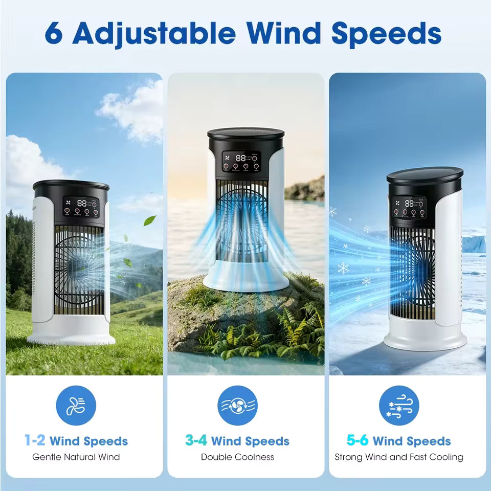 Portable Air Cooler Fan Personal Air Conditioner with Water Tank