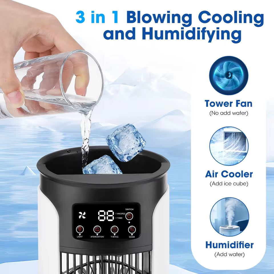 Portable Air Cooler Fan Personal Air Conditioner with Water Tank