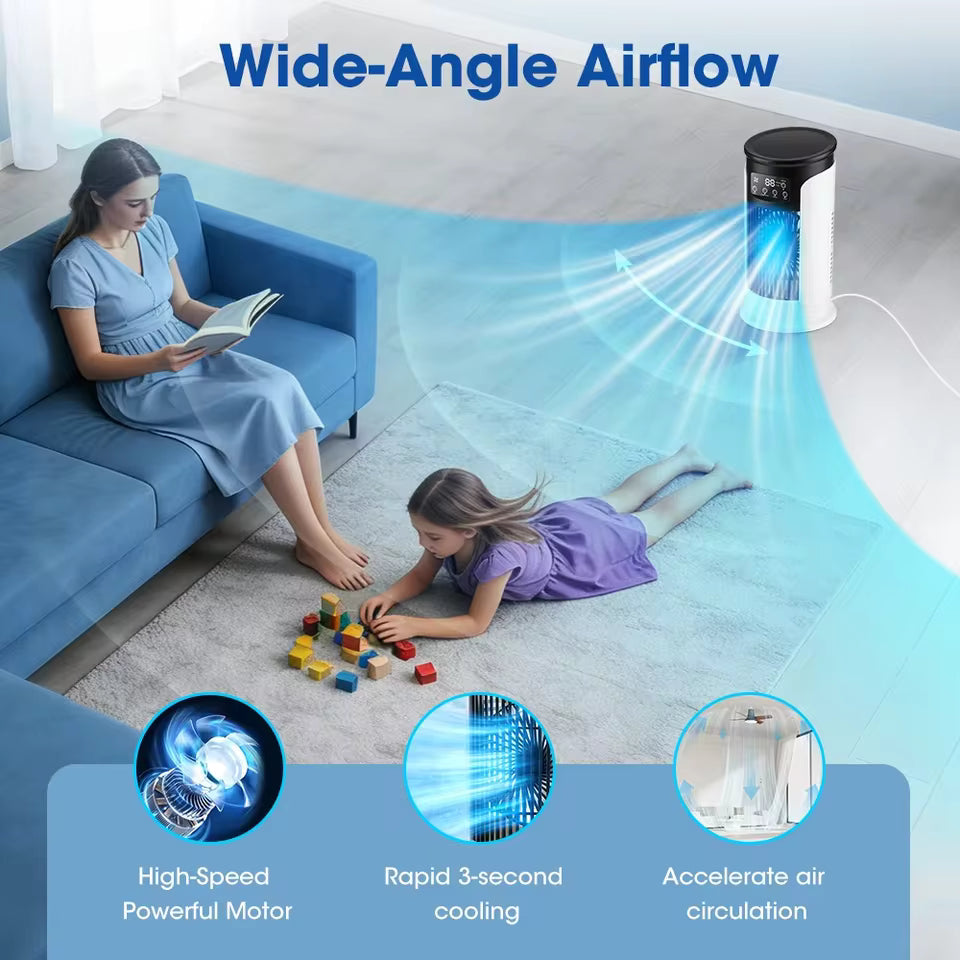 Portable Air Cooler Fan Personal Air Conditioner with Water Tank